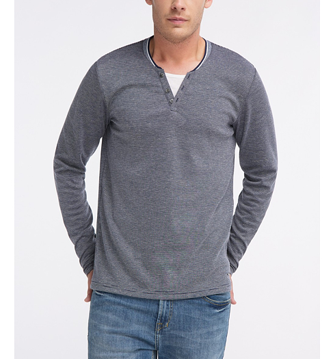 Pánské triko BROADWAY LONGSLEEVE T-SHIRT ARMAN 401-3920S5 D2 PEACOAT STRIPED - Broadway - 20102709 401-3920S5 LONGSLEEVE T-SHIRT A