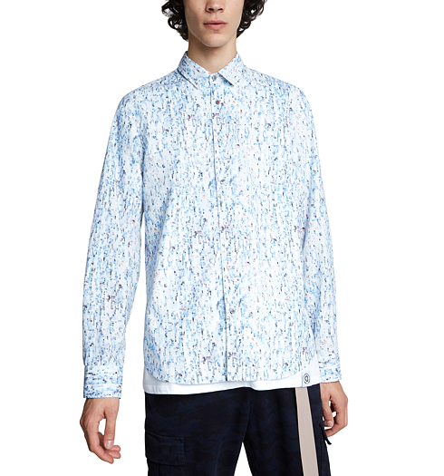 Pánská košile DESIGUAL URIEL 5100 BLUE ICE - DESIGUAL - 20WMCW47 5100 CAM_URIEL