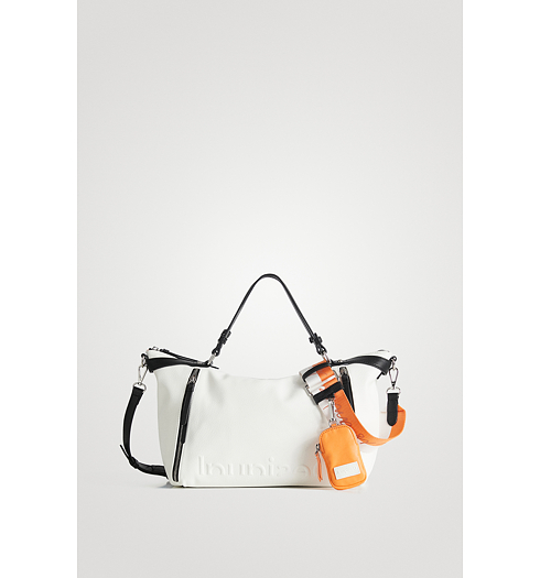 Dámská kabelka DESIGUAL HALF LOGO LIBIA 1021 OFF WHITE - DESIGUAL - 22SAXPAC 1021 BOLS_HALF LOGO LIBIA