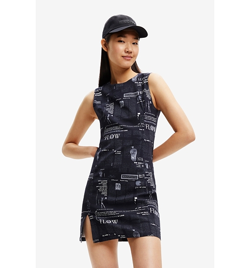 Dámské šaty DESIGUAL LEA 2000 NEGRO - DESIGUAL - 22WWVW49 2000 VEST_LEA