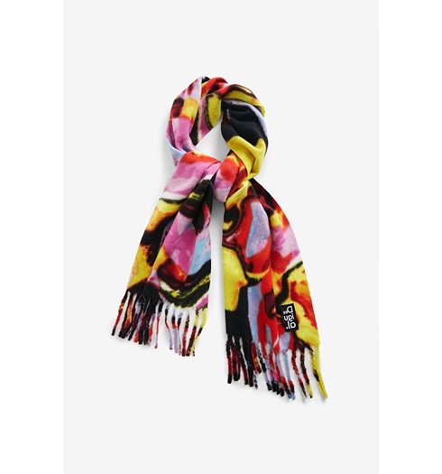 Dámská šála DESIGUAL INCA CORK FUR BIG 8001 GOLDEN HAZE - DESIGUAL - 22WAIA32 8001 SCARF_INCA CORK FUR_BIG