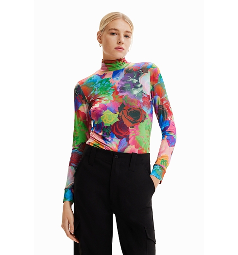 Dámská halenka DESIGUAL ROYAL 9019 MATERIAL FINISHES - DESIGUAL - 23SWTKBQ 9019 TS ROYAL