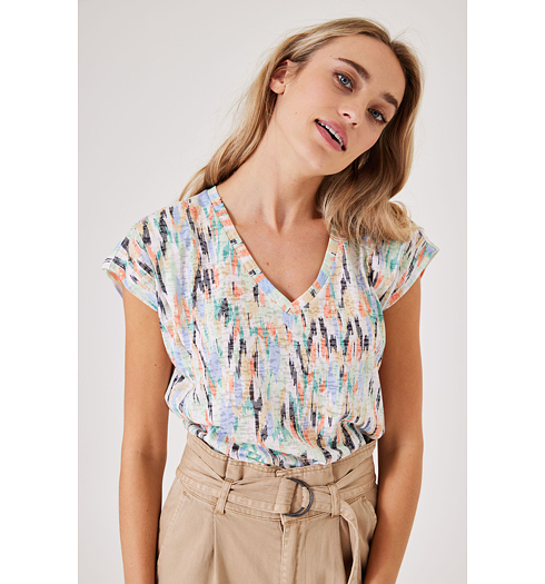 Dámská halenka GARCIA ladies T-shirt ss 4294 whitecap - GARCIA - B30205 4294 ladies T-shirt ss