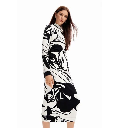 Dámské šaty DESIGUAL MICKITO A 1000 WHITE - DESIGUAL - 23WWVK65 1000 VEST MICKITO A