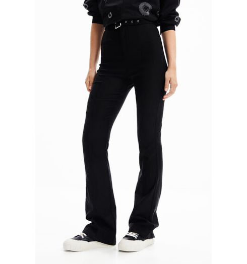 Dámské kalhoty DESIGUAL LONDRES 2000 BLACK - DESIGUAL - 23WWPW05 2000 PANT LONDRES