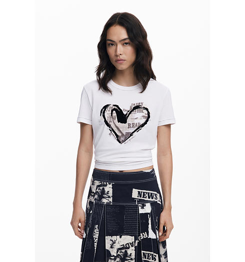 Dámské triko DESIGUAL 25WWTK04 1000 TS LETTER CORE 1000 WHITE - DESIGUAL - 25WWTK04 1000 TS LETTER CORE
