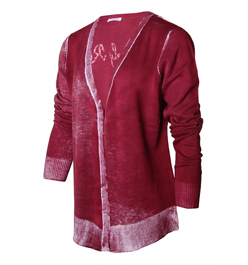 Dámský svetr CHRISTA PROBST 74206/1 Ladies Cardigan bordeaux bordeaux - Christa Probst - 74206/1 Ladies Cardigan bordeaux