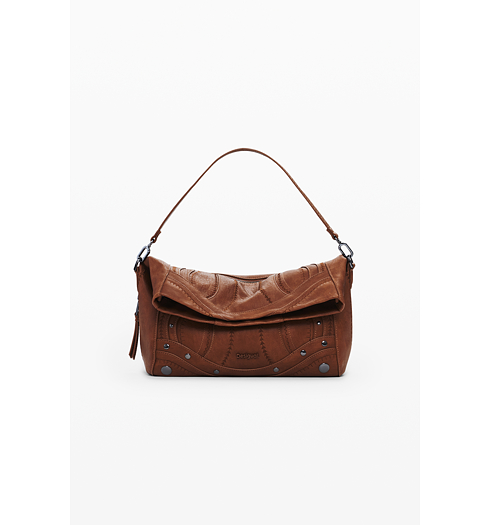 Dámská kabelka DESIGUAL 25WAXPA8 6011 BAG EMBRO PATCH LOVERTY CAMEL 6011 BROWN - DESIGUAL - 25WAXPA8 6011 BAG EMBRO PATCH LOVERTY CAMEL
