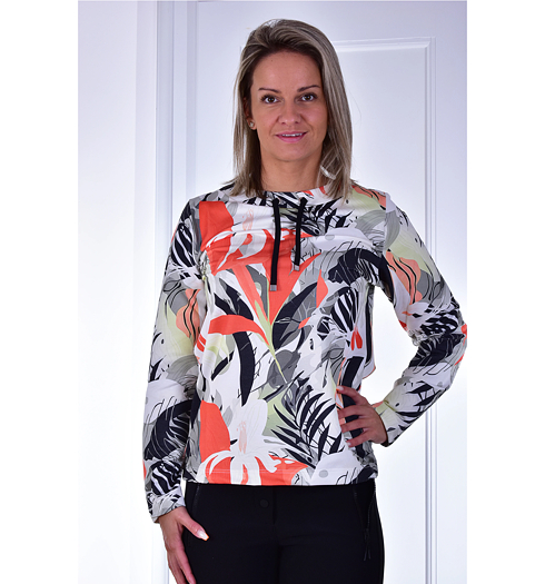 Dámská mikina HAJO D Sweatshirt Blüten-Blätter- Multicolor - HAJO - 10671 990 D Sweatshirt Blüten-Blätter-