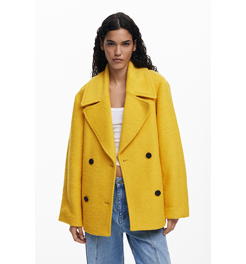 Dámský fashion kabát DESIGUAL SHORTCOLOR Žlutá - DESIGUAL - 25WWEW11 8006 COAT SHORTCOLOR