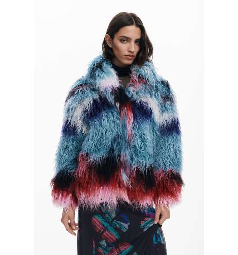 Dámský fashion kabát DESIGUAL CLOUD LACROIX Modrá - DESIGUAL - 25WWEW02 9019 COAT CLOUD LACROIX