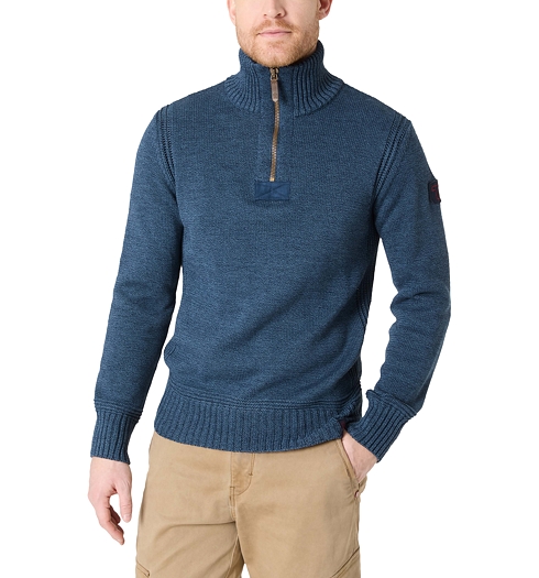 Pánský svetr TIMEZONE Heavy Knit Seamans Troyer Modrá - Timezone - 28-10233-01-9020 30088 Heavy Knit Seamans Troyer