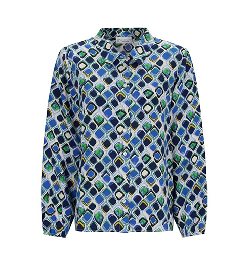 Dámská halenka HAJO D Bluse grafischer Druck 1/1 Modrá - HAJO - 10689 613 D Bluse grafischer Druck