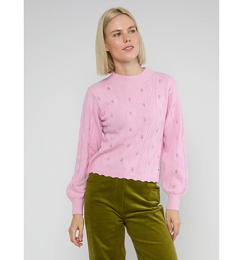 Dámský svetr Blutsgeschwister Fine Craft Crew Růžová - Blutsgeschwister - 001253-342 01854 Fine Craft Crew