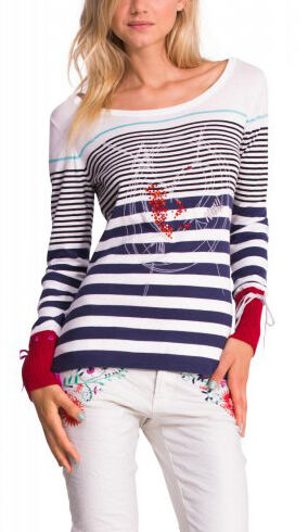 Dámský svetr DESIGUAL MABEL 5128 blue - DESIGUAL - 51J21E8 5128 JERS MABEL