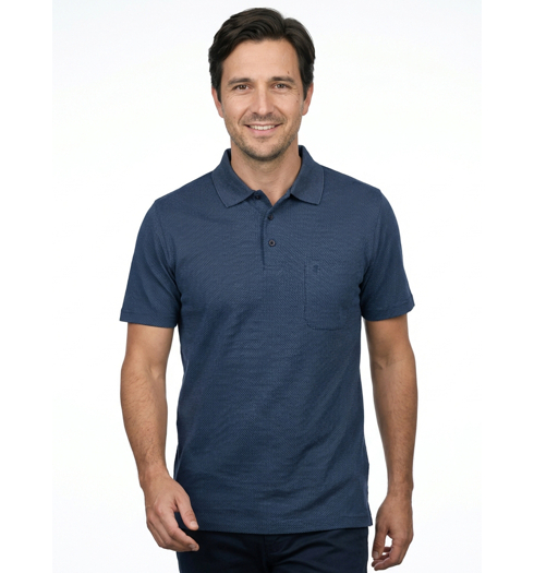 Pánská polokošile RAGMAN Polo fishnet Modrá - Ragman - 5491391 70 Polo fishnet