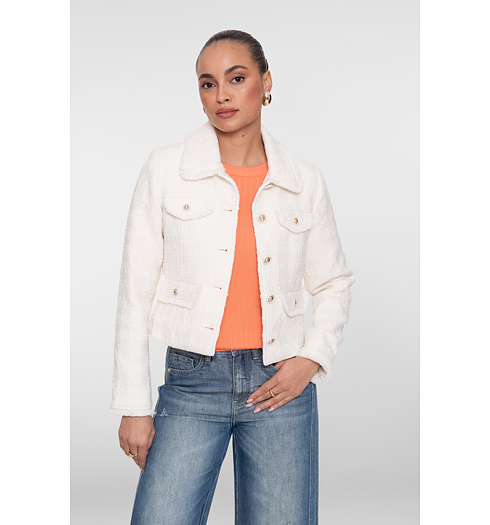 Dámská bunda Geisha Jacket tweed Bílá - Geisha - 65137-10 10 Jacket tweed