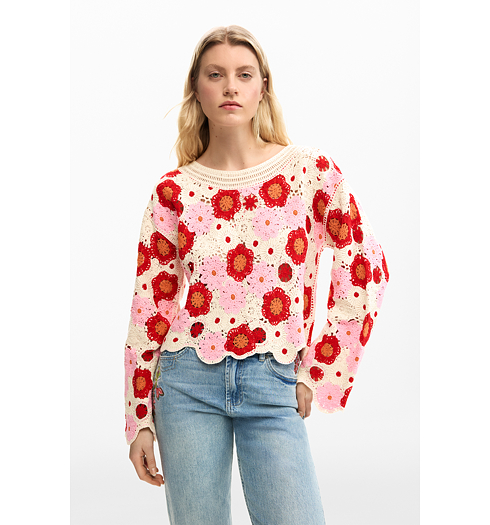 Dámský svetr DESIGUAL NORUEGA Multicolor - DESIGUAL - 26SWJF38 1001 JERS NORUEGA