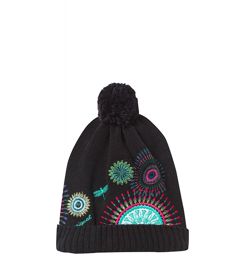 Dámská zimní čepice DESIGUAL HAT ECLIPSE 2000 NEGRO - DESIGUAL - 58H58A1 2000 HAT_ ECLIPSE
