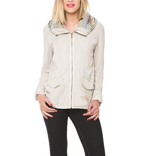 TG. XS) Desigual CHAQ_Las Vegas, 1000 White Cappotto PU, XS da Donna