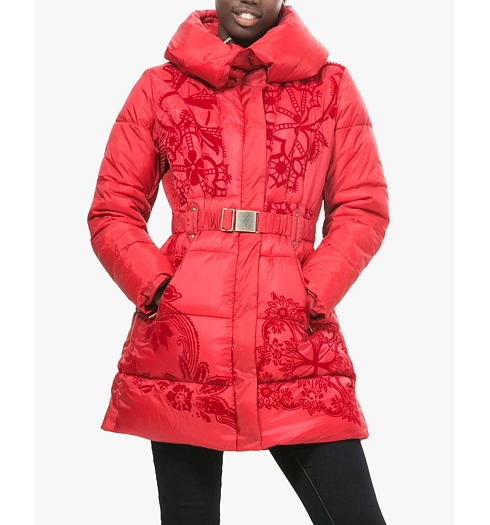 Dámský zimní kabát DESIGUAL ROCIO 3082 RUBY WINE - DESIGUAL - 67E29M0 3082 ABRIG ROCIO