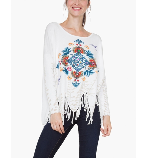 Dámský svetr DESIGUAL JERS TRICOT 6 1001 CRUDO - DESIGUAL - 71J2WF3 1001 JERS TRICOT 6