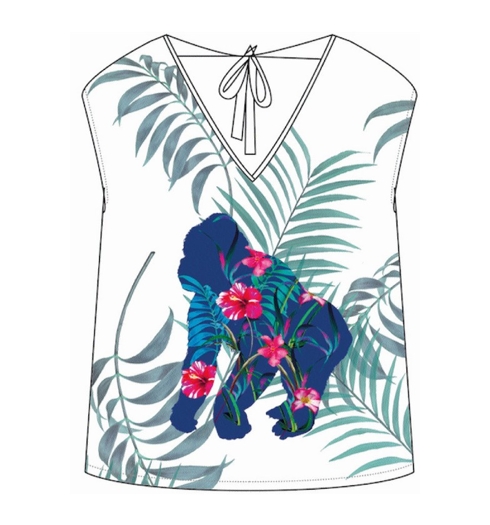 Dámské triko DESIGUAL DEPHINE 1000 BLANCO - DESIGUAL - 18SWTKFP 1000 TS_DEPHINE