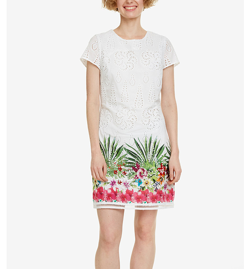 Dámské šaty DESIGUAL DENVER 1000 BLANCO - DESIGUAL - 19SWVW64 1000 VEST_DENVER