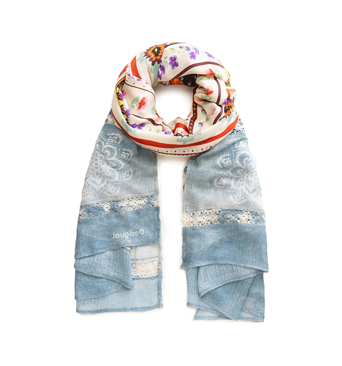 Dámský šátek DESIGUAL FOUL_TIE DYE BOHO 2084 JET BLACK - DESIGUAL - 20SAWA21 2084 FOUL_TIE DYE BOHO