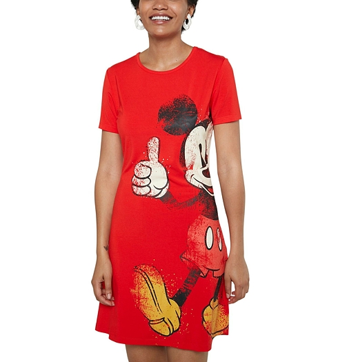 Dámské šaty DESIGUAL MICKEY 3036 ROJO CLAVEL - DESIGUAL - 21SWVKAY 3036 VEST_MICKEY