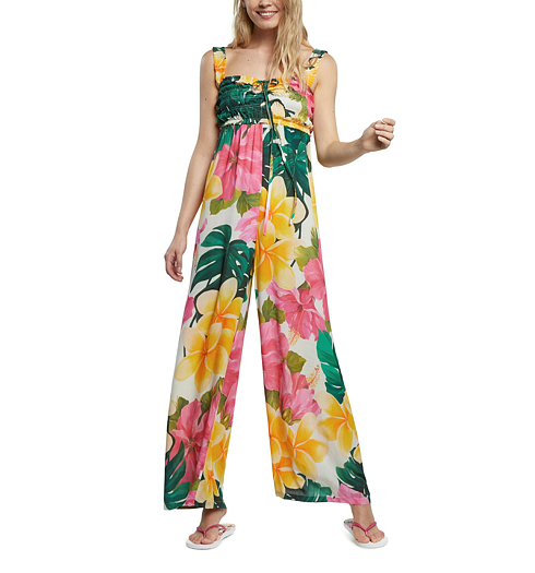 Dámský overal DESIGUAL SAINT TROPEZ 1000 BLANCO - DESIGUAL - 21SWMW36 1000 PANT_SAINT TROPEZ