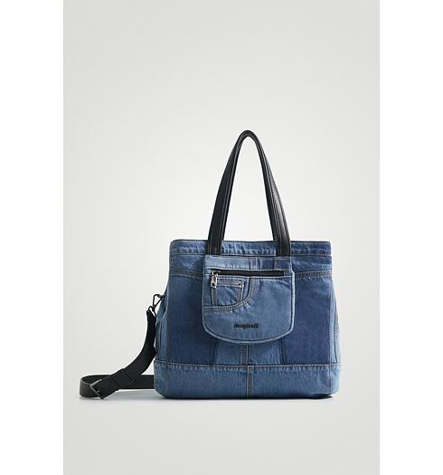 Dámská kabelka DESIGUAL DENIM PATCH TUNEZ 5008 DENIM DARK BLUE - DESIGUAL - 21WAXD20 5008 BOLS_DENIM PATCH TUNEZ
