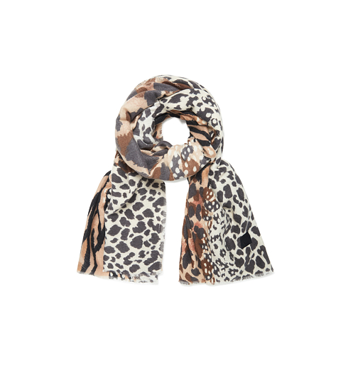 Dámská šála DESIGUAL ANIMAL PATCH BUFANDA 6011 CAMEL - DESIGUAL - 21WAIA29 6011 SCARF_ANIMAL PATCH BUFANDA