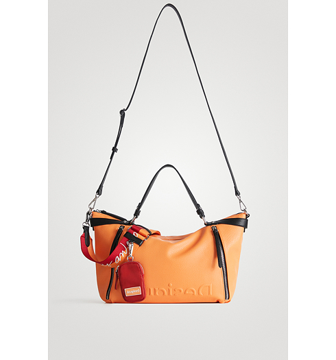 Dámská kabelka DESIGUAL HALF LOGO LIBIA 7002 ORANGE - DESIGUAL - 22SAXPAC 7002 BOLS_HALF LOGO LIBIA