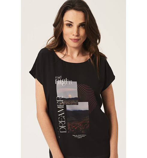 Dámské triko GARCIA ladies T-shirt ss 60 black - GARCIA - U20004 60 ladies T-shirt ss