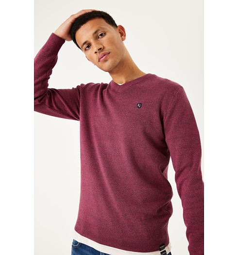 Pánský svetr GARCIA mens pullover 2541 raspberry - GARCIA - Z1084 2541 mens pullover