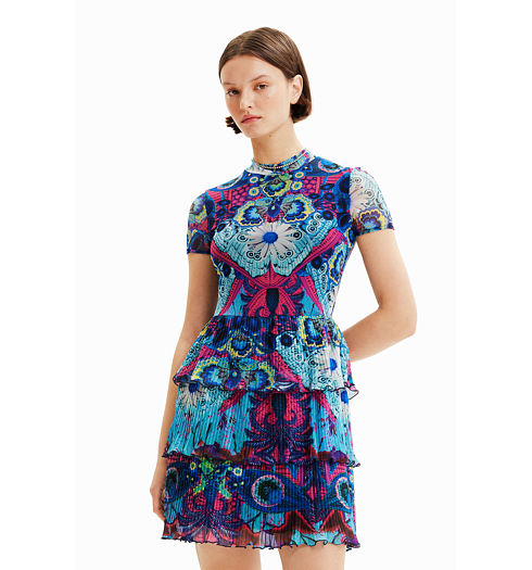 Dámské šaty DESIGUAL EXETER-LACROIX 5036 BLUE - DESIGUAL - 23SWVK33 5036 VEST EXETER-LACROIX
