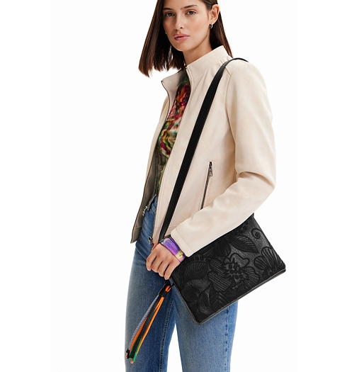 Dámská kabelka DESIGUAL ALPHA DORTMUND FLAP 2000 BLACK - DESIGUAL - 23SAXP95 2000 BAG ALPHA DORTMUND FLAP