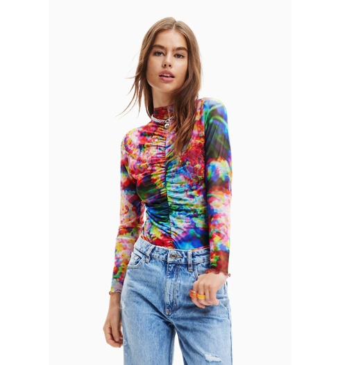 Dámská halenka DESIGUAL DANA 9019 MATERIAL FINISHES - DESIGUAL - 23SWQK27 9019 BODY DANA
