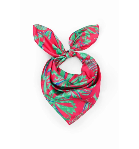 Dámský šátek DESIGUAL NEON FLOWERS 3022 RED - DESIGUAL - 23SAWA15 3022 FOU NEON FLOWERS