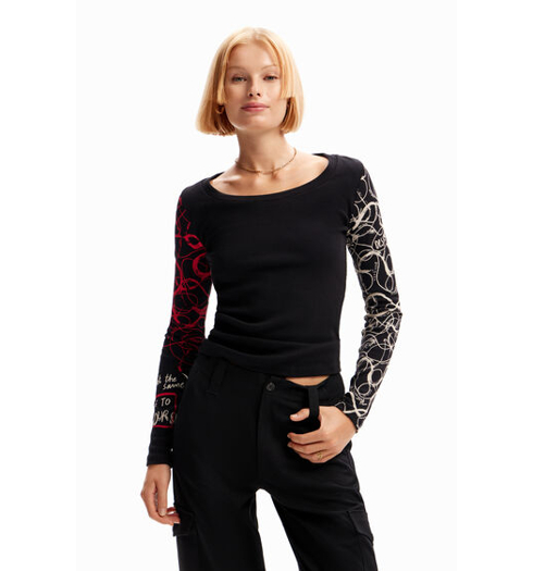 Dámská halenka DESIGUAL HERY 2000 BLACK - DESIGUAL - 23WWTKBQ 2000 TS HERY