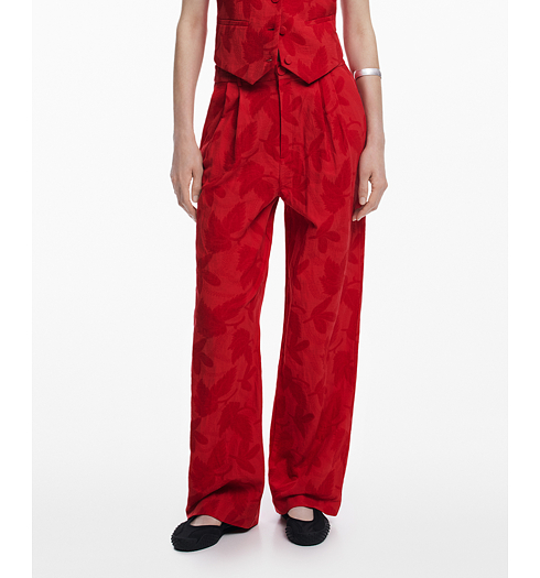 Dámské kalhoty DESIGUAL 25SWPW33 3202 PANT SUITROJO 3202 RED - DESIGUAL - 25SWPW33 3202 PANT SUITROJO