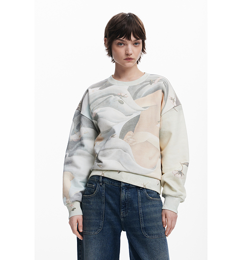Dámská mikina DESIGUAL 25SWSK22 1001 SWEAT VENUS 1001 WHITE - DESIGUAL - 25SWSK22 1001 SWEAT VENUS
