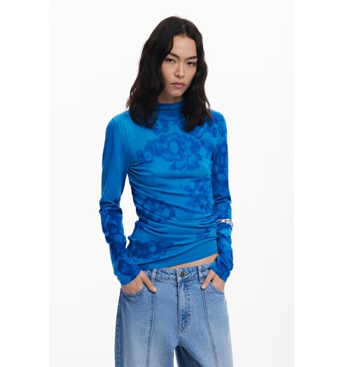 Dámský svetr DESIGUAL 25WWJF38 5000 JERS OTTAWA 5000 BLUE - DESIGUAL - 25WWJF38 5000 JERS OTTAWA