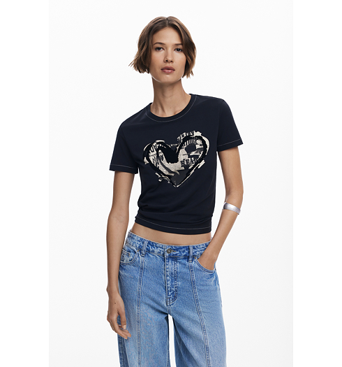 Dámské triko DESIGUAL 25WWTK04 2000 TS LETTER CORE 2000 BLACK - DESIGUAL - 25WWTK04 2000 TS LETTER CORE