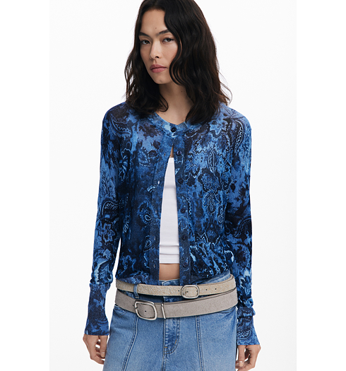 Dámský svetr DESIGUAL 25WWJF12 5016 JERS KASSIDY 5016 BLUE - DESIGUAL - 25WWJF12 5016 JERS KASSIDY