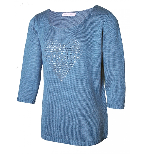 Dámský svetr CHRISTA PROBST 74128/0 Ladies Pullover silver blue silver bue - Christa Probst - 74128/0 Ladies Pullover silver blue