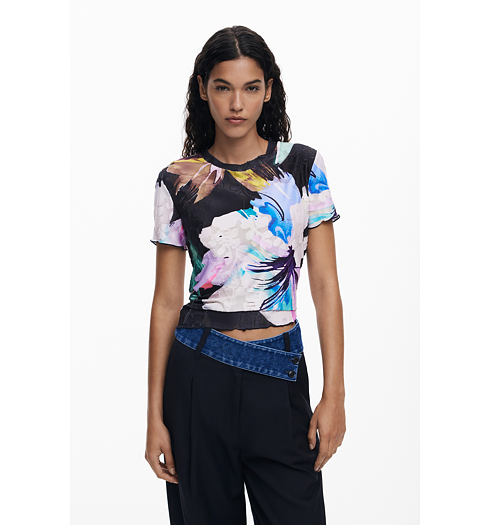 Dámské triko DESIGUAL VIENA Černá - DESIGUAL - 25WWTK52 2000 TS VIENA