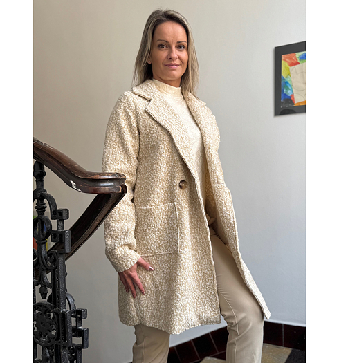 Zimní kabát BROADWAY Béžová - Broadway - 55003695 101 COAT REGFIT