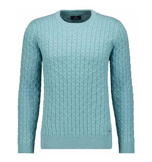 Pánský svetr RAGMAN Roundneck cable Zelená - Ragman - 746380 320 Roundneck cable